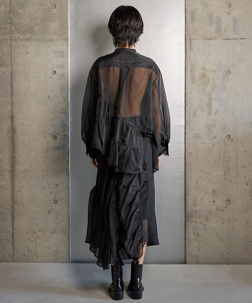 RUMCHE(ラムシェ)の「Sheer Gathered Blouse / シアーギャザーブラウス(シャツ/ブラウス・レディース・ブラック/アイボリー・FREE)」の13枚目の写真