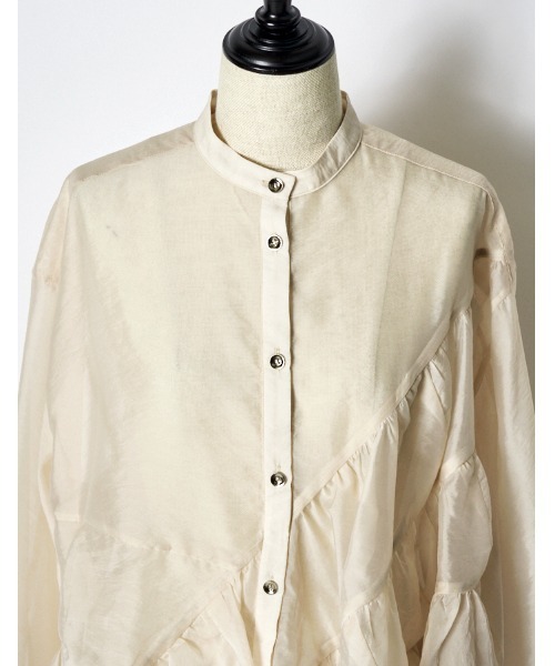 RUMCHE(ラムシェ)の「Sheer Gathered Blouse / シアーギャザーブラウス(シャツ/ブラウス・レディース・ブラック/アイボリー・FREE)」の20枚目の写真