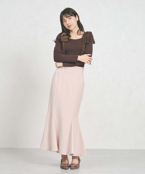 31 Sons de mode(トランテアン ソン ドゥ モード)の「2025秋冬新作 ベロア肩リボンニット(ニット/セーター・レディース・チャコールグレー/ブラウン/ベージュ・フリ-)」の18枚目の写真