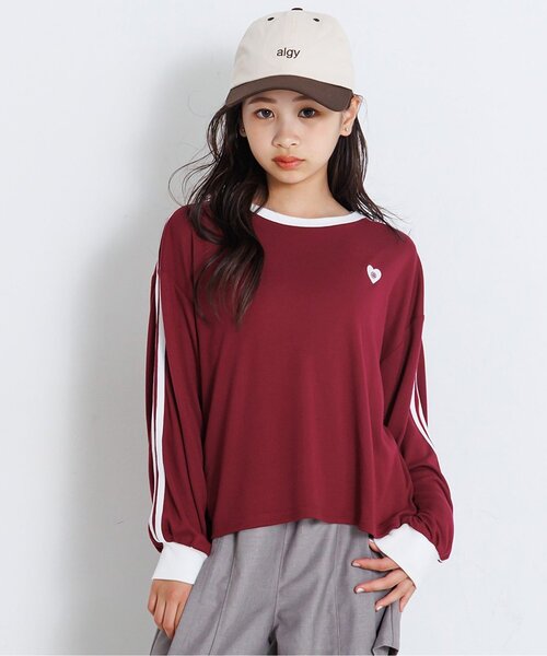 algy（アルジー）の「もちふわロンT（Tシャツ/カットソー・キッズ・ブラック/アイボリー/エンジ・XX-SMALL/X-SMALL/MEDIUM/SMALL）」の3枚目の写真