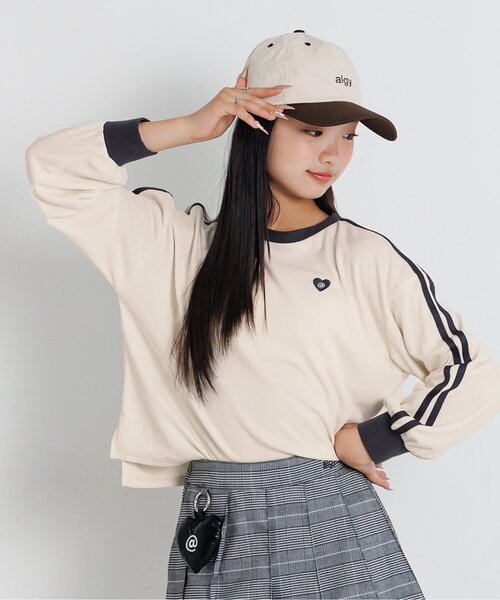 algy（アルジー）の「もちふわロンT（Tシャツ/カットソー・キッズ・ブラック/アイボリー/エンジ・XX-SMALL/X-SMALL/MEDIUM/SMALL）」の2枚目の写真