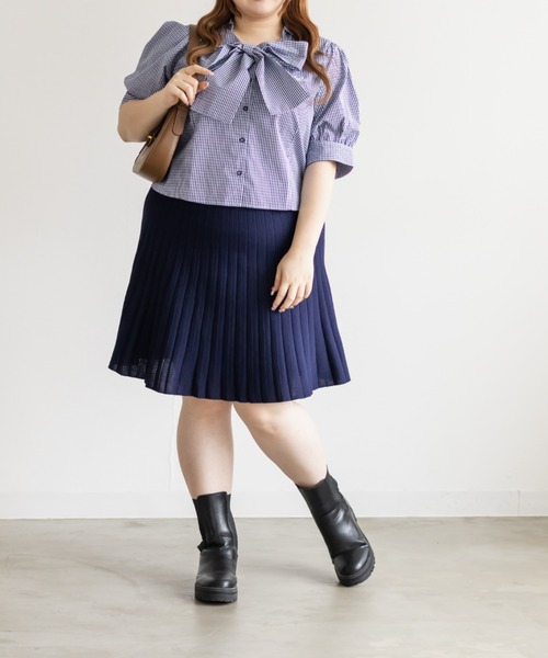 CLETTE（クレット）の「CLETTEオリジナルフレアニットミニスカート（スカート・レディース・グレー/ネイビー・4L/3L/LL）」の13枚目の写真