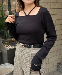 commesi studios ホルターネックトップス　ブラック Halter Neck Tops (Black) – COMME SI STUDIO