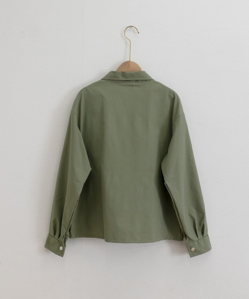 Miniministore(ミニミニストア)の「スタンドカラージャケット韓国風ジャンパー(ブルゾン・レディース・グレイッシュベージュ/カーキ・L/M)」の5枚目の写真