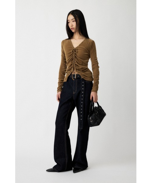 moussy SHEER VELOUR カーディガン SHEER VELOUR CARDIGAN / シアーベロアカーディガン（カーディガン