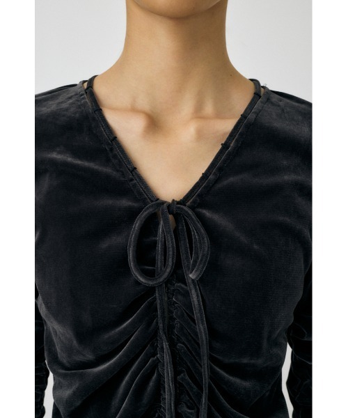 MOUSSY(マウジー)の「SHEER VELOUR CARDIGAN / シアーベロアカーディガン(カーディガン/ボレロ・レディース・ブラック/ベージュ/グレー・FREE)」の13枚目の写真