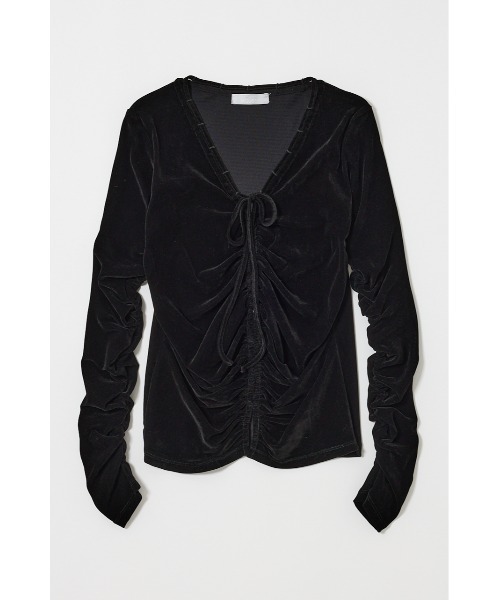 MOUSSY(マウジー)の「SHEER VELOUR CARDIGAN / シアーベロアカーディガン(カーディガン/ボレロ・レディース・ブラック/ベージュ/グレー・FREE)」の16枚目の写真