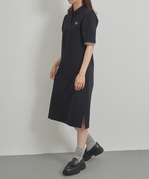 FRED PERRY（フレッドペリー）の「【FRED PERRY】半袖ポロシャツワンピース SHEER TIPPED POLO DRESS D2179（ワンピース・レディース・ブラック/バーガンディー・10）」の7枚目の写真