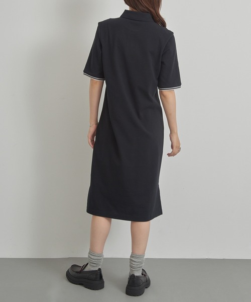 FRED PERRY（フレッドペリー）の「【FRED PERRY】半袖ポロシャツワンピース SHEER TIPPED POLO DRESS D2179（ワンピース・レディース・ブラック/バーガンディー・10）」の8枚目の写真