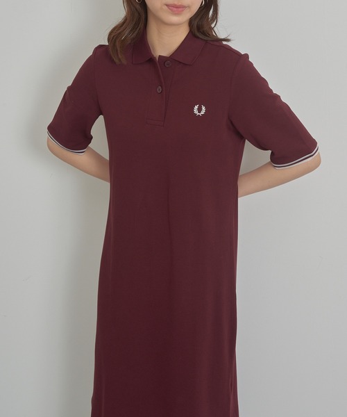 FRED PERRY（フレッドペリー）の「【FRED PERRY】半袖ポロシャツワンピース SHEER TIPPED POLO DRESS D2179（ワンピース・レディース・ブラック/バーガンディー・10）」の11枚目の写真