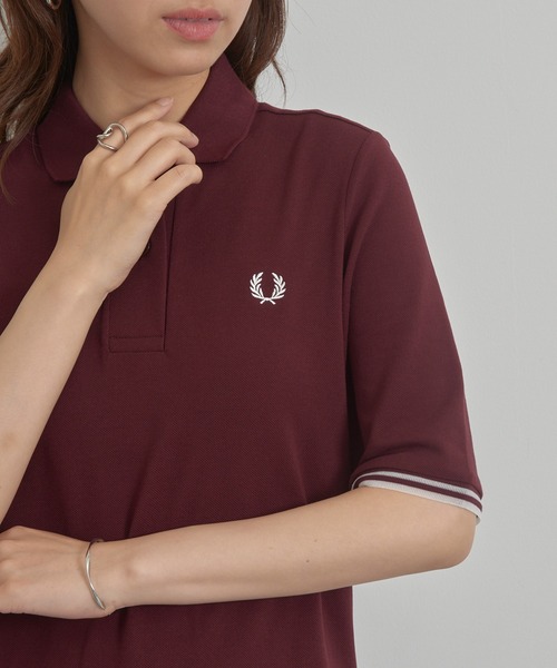 FRED PERRY（フレッドペリー）の「【FRED PERRY】半袖ポロシャツワンピース SHEER TIPPED POLO DRESS D2179（ワンピース・レディース・ブラック/バーガンディー・10）」の9枚目の写真