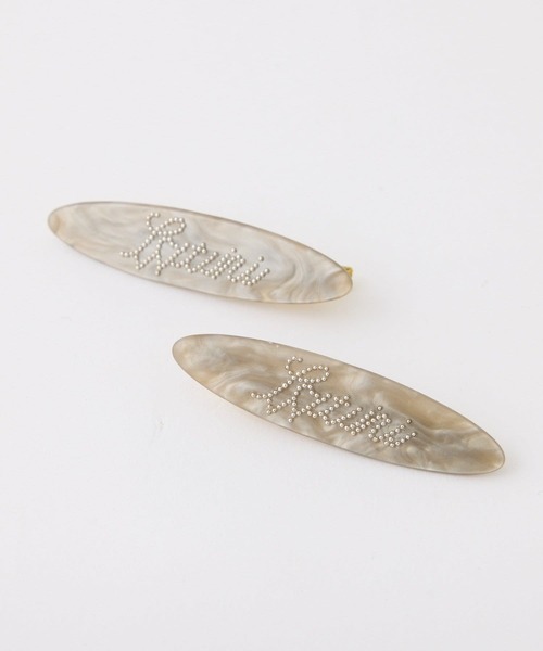 one after another NICE CLAUP（ワンアフターアナザーナイスクラップ）の「【Latini】オーバルクリップ（バレッタ/ヘアクリップ・レディース・グレー/アイボリー・FREE）」の2枚目の写真