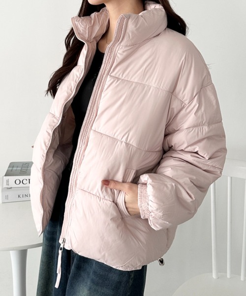 CLEA（クレア）の「スタンドカラー中綿ジャケット（ダウンジャケット/コート・レディース・アイボリー/ブラック/イエロー/ピンク・FREE）」の21枚目の写真