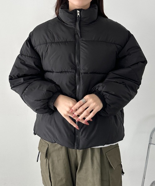 CLEA（クレア）の「スタンドカラー中綿ジャケット（ダウンジャケット/コート・レディース・アイボリー/ブラック/イエロー/ピンク・FREE）」の13枚目の写真