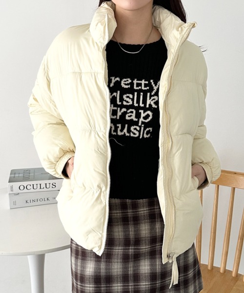 CLEA（クレア）の「スタンドカラー中綿ジャケット（ダウンジャケット/コート・レディース・アイボリー/ブラック/イエロー/ピンク・FREE）」の18枚目の写真