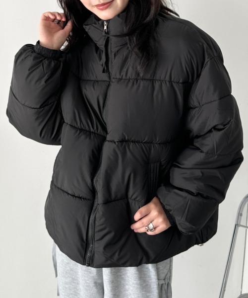 Max&Co スタンドカラー中綿ダウンジャケット　リブニット　ブラック　40 セール】スタンドカラー中綿ジャケット（ダウンジャケット/コート