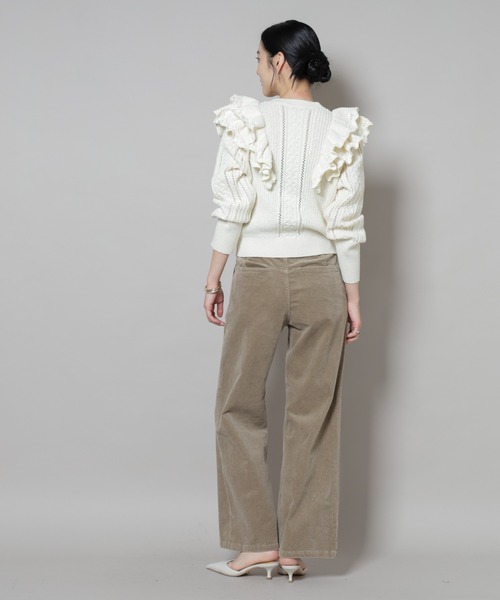 NANO universe(ナノユニバース)の「フリルケーブルニットプルオーバー(ニット/セーター・レディース・オフホワイト/ブラック・FREE)」の19枚目の写真