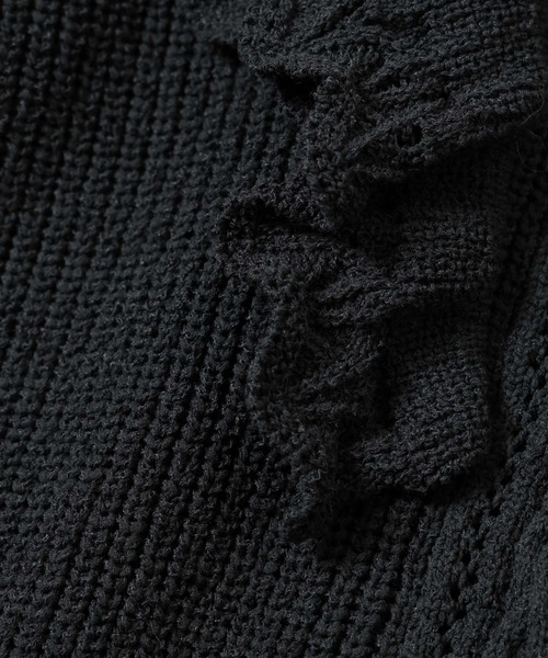 NANO universe(ナノユニバース)の「フリルケーブルニットプルオーバー(ニット/セーター・レディース・オフホワイト/ブラック・FREE)」の12枚目の写真