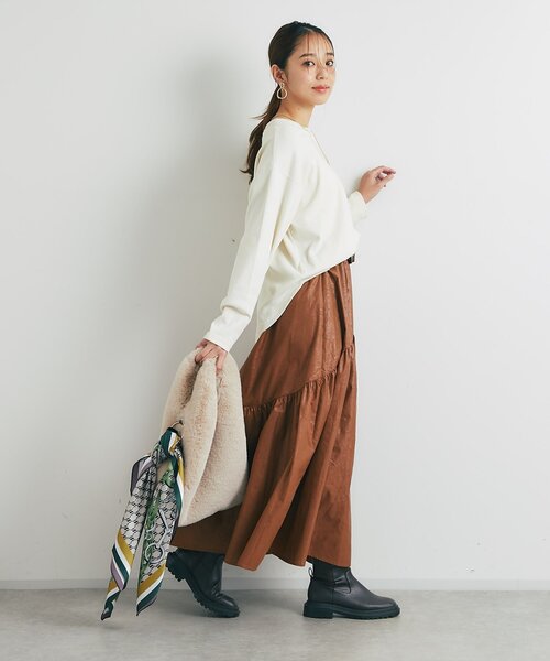 vrisko アンティークスカート セール】《レトロムードで大人可愛い》ヴィンテージ加工ヨーク切替