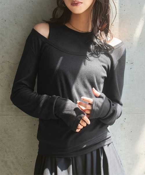 KOBE LETTUCE(コウベレタス)の「2点SETアメスリタンク×深Uネックシアートップスアンサンブル(Tシャツ/カットソー・レディース・オフホワイト/グレイッシュベージュ/ブラック/チャコール・M)」の13枚目の写真