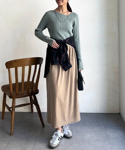 Chez toi(シェトワ)の「アシメスクエアニット(ニット/セーター・レディース・キャメル/グリーン/ブラック/アイボリー・FREE)」の19枚目の写真