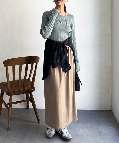 Chez toi(シェトワ)の「アシメスクエアニット(ニット/セーター・レディース・キャメル/グリーン/ブラック/アイボリー・FREE)」の17枚目の写真