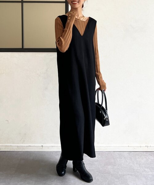 Chez toi(シェトワ)の「アシメスクエアニット(ニット/セーター・レディース・キャメル/グリーン/ブラック/アイボリー・FREE)」の7枚目の写真