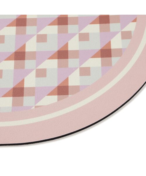 珪藻土入りソフトバスマット 楕円形ソフトジオメトリック ピンク