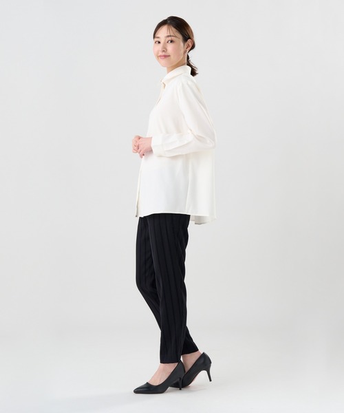 TOKYO SHIRTS（トウキョウシャツ）の「【吸水速乾】【COFREX】ワイドシルエット レギュラーシャツ 長袖 レディースデザインシャツ（シャツ/ブラウス・レディース・ホワイト・M/L）」の6枚目の写真