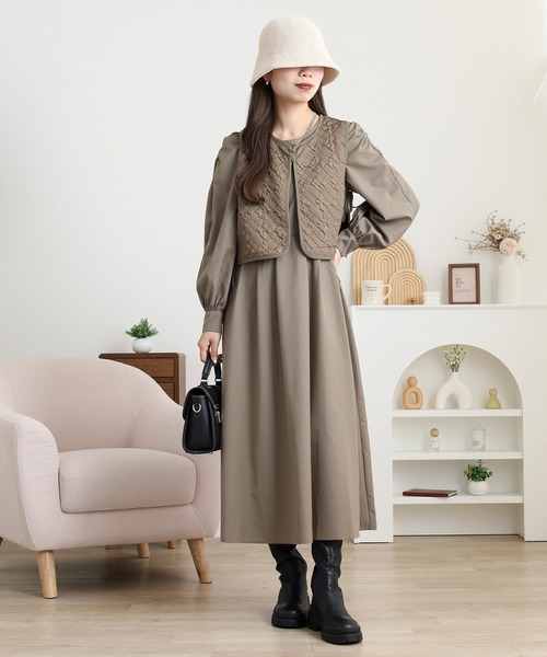 セール】キルティングベストSETワンピース（セットアップ）｜FUNALIVE