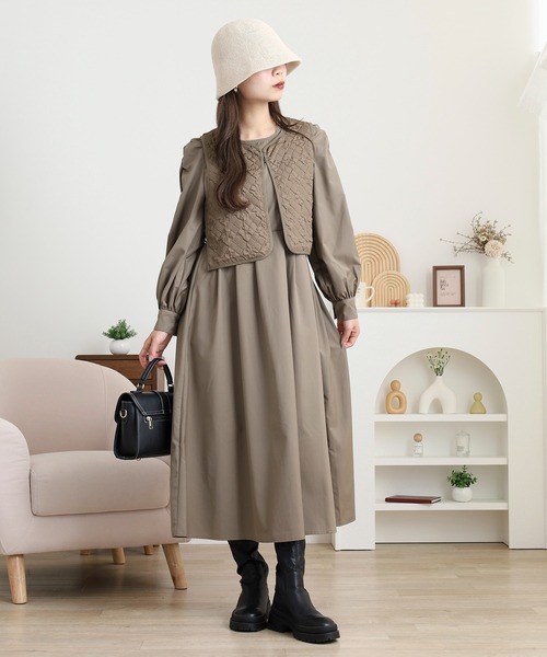 セール】キルティングベストSETワンピース（セットアップ）｜FUNALIVE