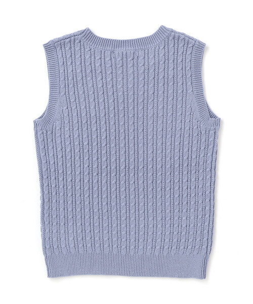 BeBe(ベベ)の「ケーブル編みクルーネックニットベスト(ベスト・キッズ・ブルー・130cm/150cm/120cm/140cm)」の9枚目の写真