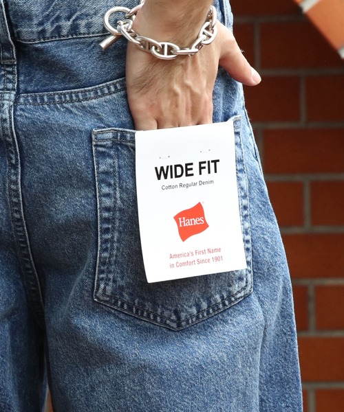 HANES(ヘインズ)の「Hanes デニム ワイドフィット5Pパンツ(デニムパンツ・メンズ・ライトブルー/ブルー/ネイビー・SMALL/MEDIUM/X-LARGE/LARGE)」の21枚目の写真