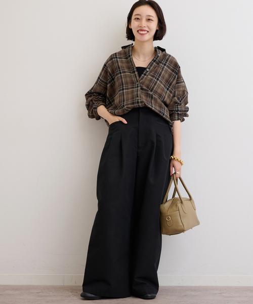 JOURNAL STANDARD relume（ジャーナルスタンダード　レリューム）の「CHECKオーバーサイズシャツ（シャツ/ブラウス・レディース・ブラウン/ベージュ/ブルー系その他・FREE）」の18枚目の写真