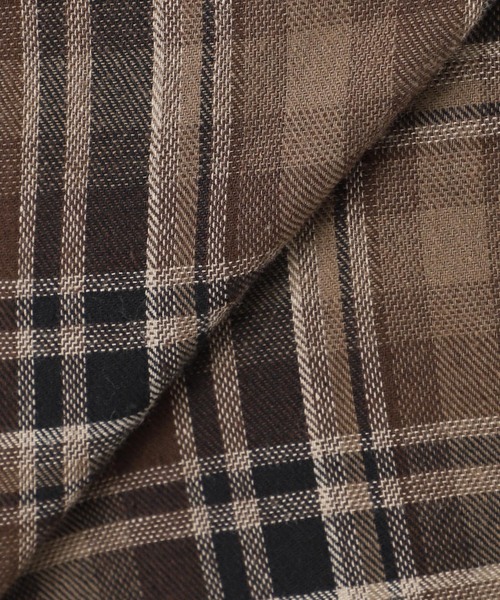 JOURNAL STANDARD relume（ジャーナルスタンダード　レリューム）の「CHECKオーバーサイズシャツ（シャツ/ブラウス・レディース・ブラウン/ベージュ/ブルー系その他・FREE）」の10枚目の写真