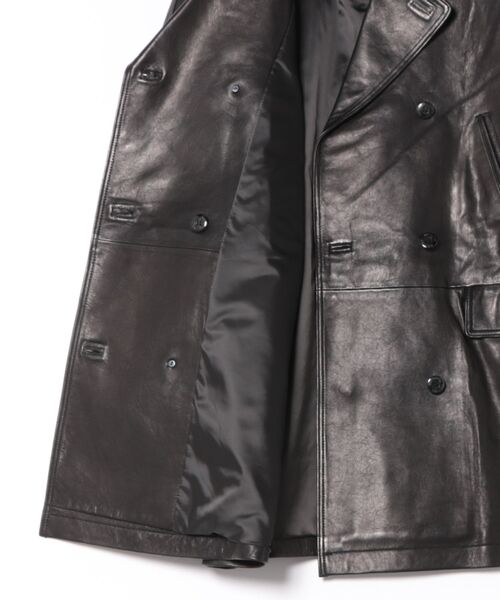 Scrap Book（スクラップブック）の「【NOTHING WRITTEN】VEGETABLE LEATHER PEA COAT（その他アウター・レディース・ブラック・S）」の3枚目の写真
