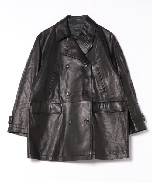 Scrap Book（スクラップブック）の「【NOTHING WRITTEN】VEGETABLE LEATHER PEA COAT（その他アウター・レディース・ブラック・S）」の11枚目の写真