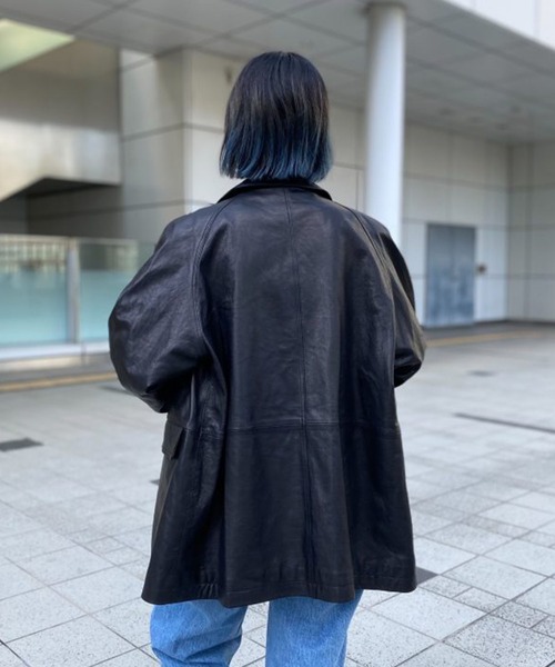 Scrap Book（スクラップブック）の「【NOTHING WRITTEN】VEGETABLE LEATHER PEA COAT（その他アウター・レディース・ブラック・S）」の10枚目の写真