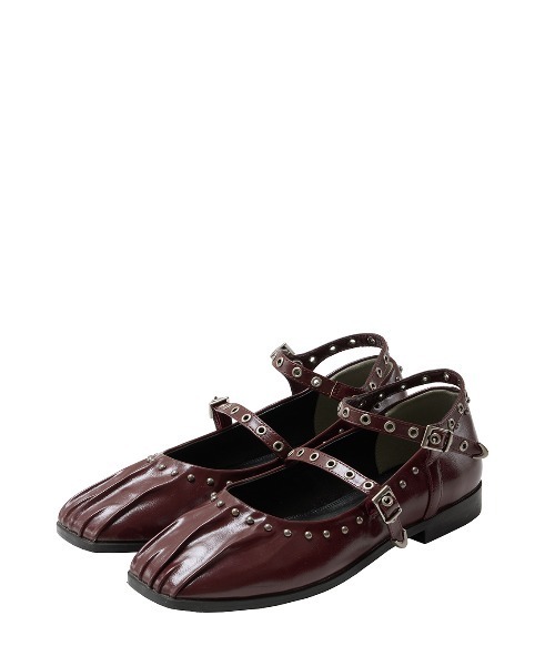 Ameri（アメリ）の「STUDS STRAP BALLET SHOES（バレエシューズ・レディース・ブラック/ボルドー/シルバー・LARGE/SMALL/MEDIUM）」の15枚目の写真