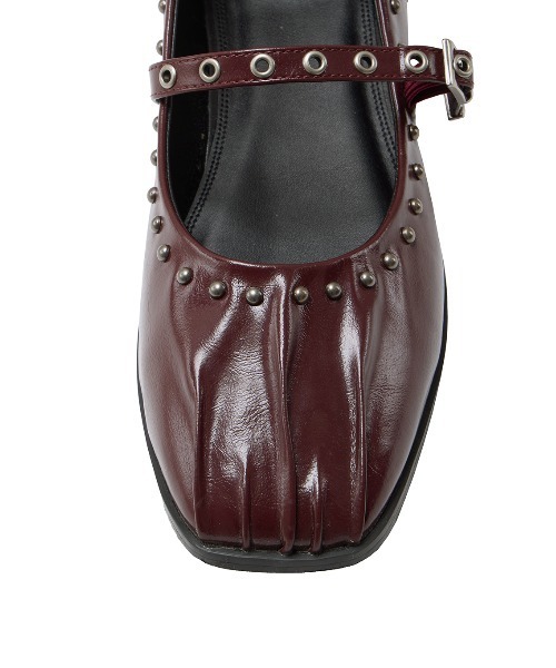 Ameri（アメリ）の「STUDS STRAP BALLET SHOES（バレエシューズ・レディース・ブラック/ボルドー/シルバー・LARGE/SMALL/MEDIUM）」の16枚目の写真