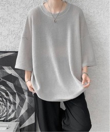 NOWLE（ノウル）の「【NOWLE】ビッグシルエット ワッフル 編み 半袖 Tシャツ（Tシャツ/カットソー・メンズ）」