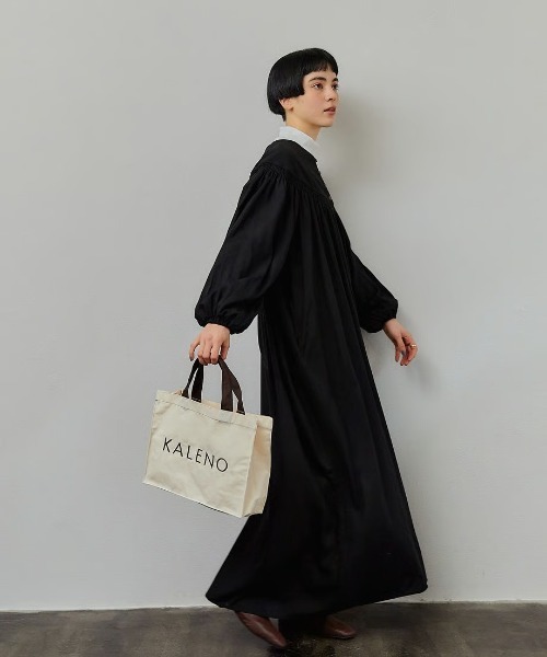 KALENO（カレノ）の「linen op（ワンピース・レディース・ブラック/ベージュ・FREE）」の6枚目の写真