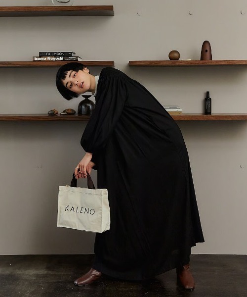 KALENO（カレノ）の「linen op（ワンピース・レディース・ブラック/ベージュ・FREE）」の7枚目の写真