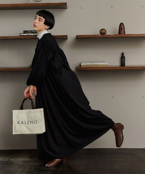 KALENO（カレノ）の「linen op（ワンピース・レディース・ブラック/ベージュ・FREE）」の8枚目の写真
