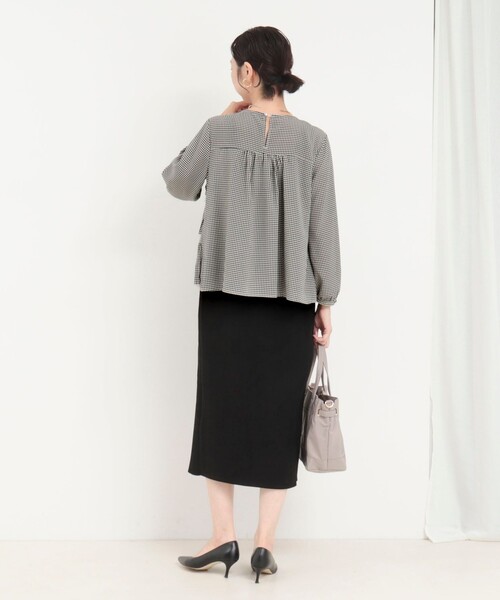 MICO COULIER（ミコクリエ）の「ジョーゼットティアードブラウス（シャツ/ブラウス・レディース・ホワイト系その他/ネイビー・38）」の9枚目の写真