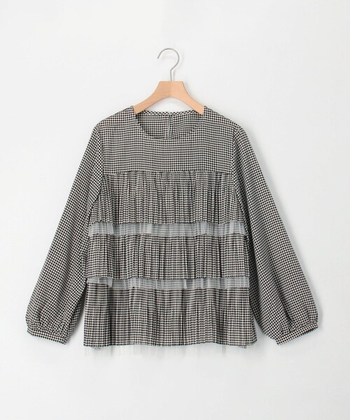 MICO COULIER（ミコクリエ）の「ジョーゼットティアードブラウス（シャツ/ブラウス・レディース・ホワイト系その他/ネイビー・38）」の16枚目の写真