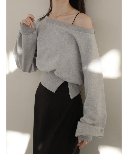 amel(エイメル)の「オフショルダースエットトップス / グレー(スウェット・レディース・グレー・FREE)」の6枚目の写真