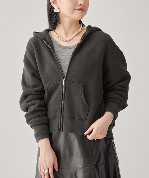 TICCA(ティッカ)の「TICCA ティッカ ダウニー裏毛ZIPパーカー TBEA-303(スウェット・レディース・チャコールグレー/ライトグレー・FREE)」の2枚目の写真