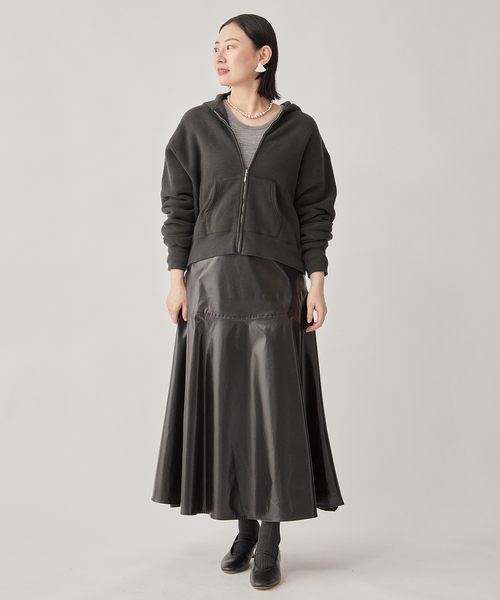 TICCA(ティッカ)の「TICCA ティッカ ダウニー裏毛ZIPパーカー TBEA-303(スウェット・レディース・チャコールグレー/ライトグレー・FREE)」の8枚目の写真