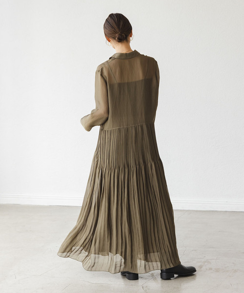 Noble(ノーブル)の「ヴィンテージオーガンプリーツワンピース(ワンピース・レディース・カーキ/ブラウン・FREE)」の18枚目の写真